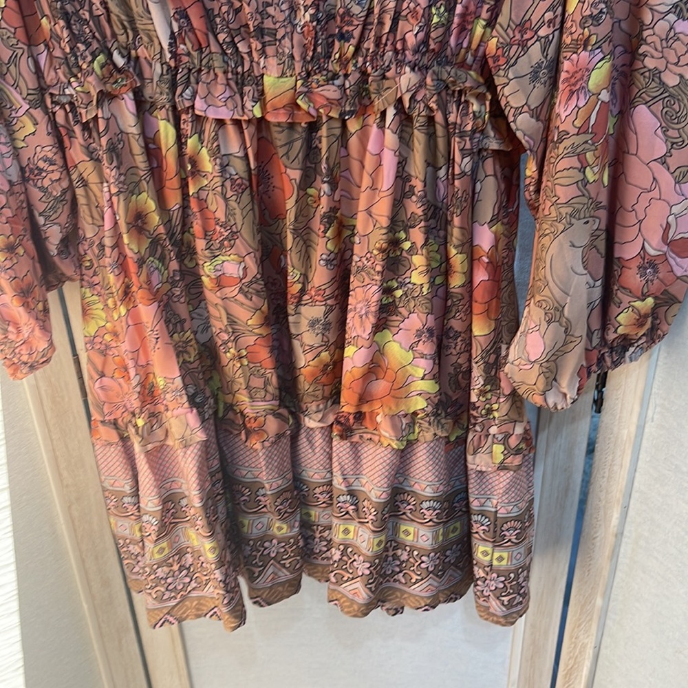 Floral Boho Mini Dress NWT - Picture 11 of 12
